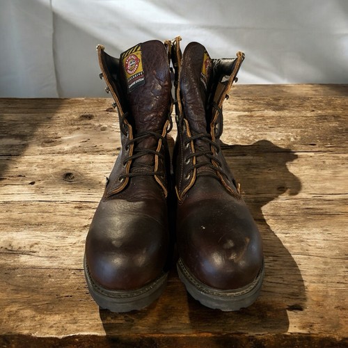 Justin J-Max 0440 Steel Toe Work Boots Brown Leather Men’s 10.5D Made in USA - Picture 2 of 4
