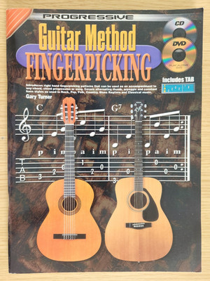 PROGRESSIVE - GITARRENMETHODE - FINGERPICKING + CD & DVD - PORTOFREI gut sauber