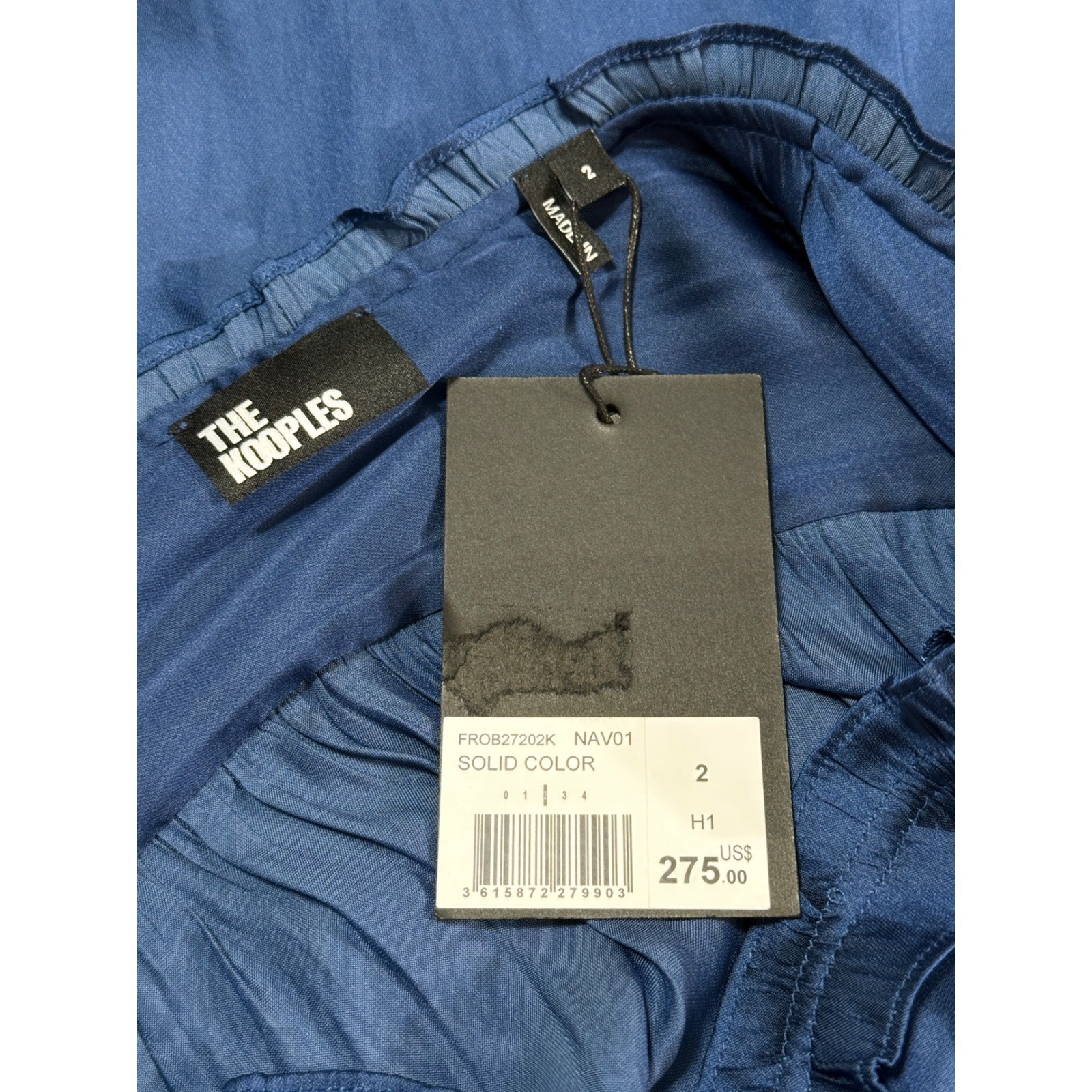 NWT The Kooples Sz M V-neck Mini Dress in Royal Navy. $275 image 3