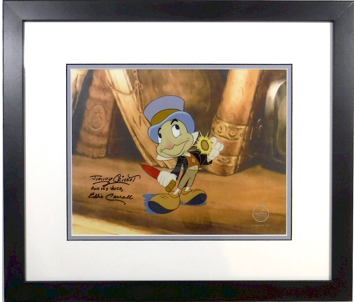 🟢 Jiminy Cricket sericel Pinocchio Cel Disney Official Conscience