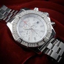 Breitling Super Avenger A13370 | Box & Papers | Diamond Bezel + OEM Bezel 9