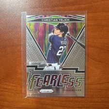 Panini Prizm 2021 Fearless Christian Yelich #FR-14 Milwaukee Brewers Insert Card