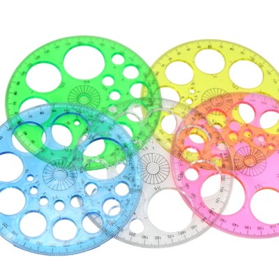 5 Pcs 360 Degree Circle Protractor Mathematics Protractor Circle Stencils