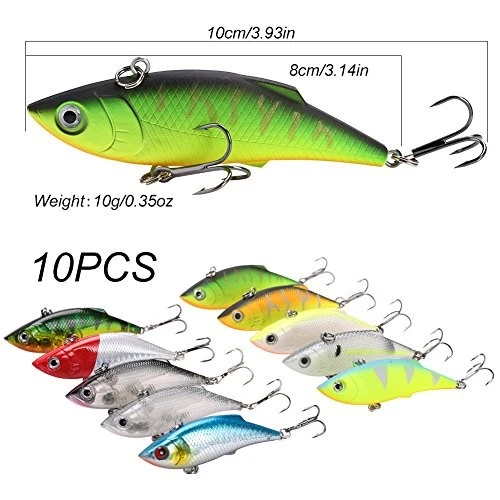 Juego de señuelos de pesca Minnow Crankbaits cebos duros de pesca Swimbaits estilo B 10 piezas Foto 4 de 4