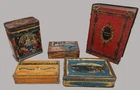 Lot of 5 Metal Advertising Boxes Grocery, Cookies, Nougat... - R