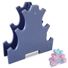 Balelinko 3 Tier Dumbbell Rack Stand, Compact Free Weight Small, Blue