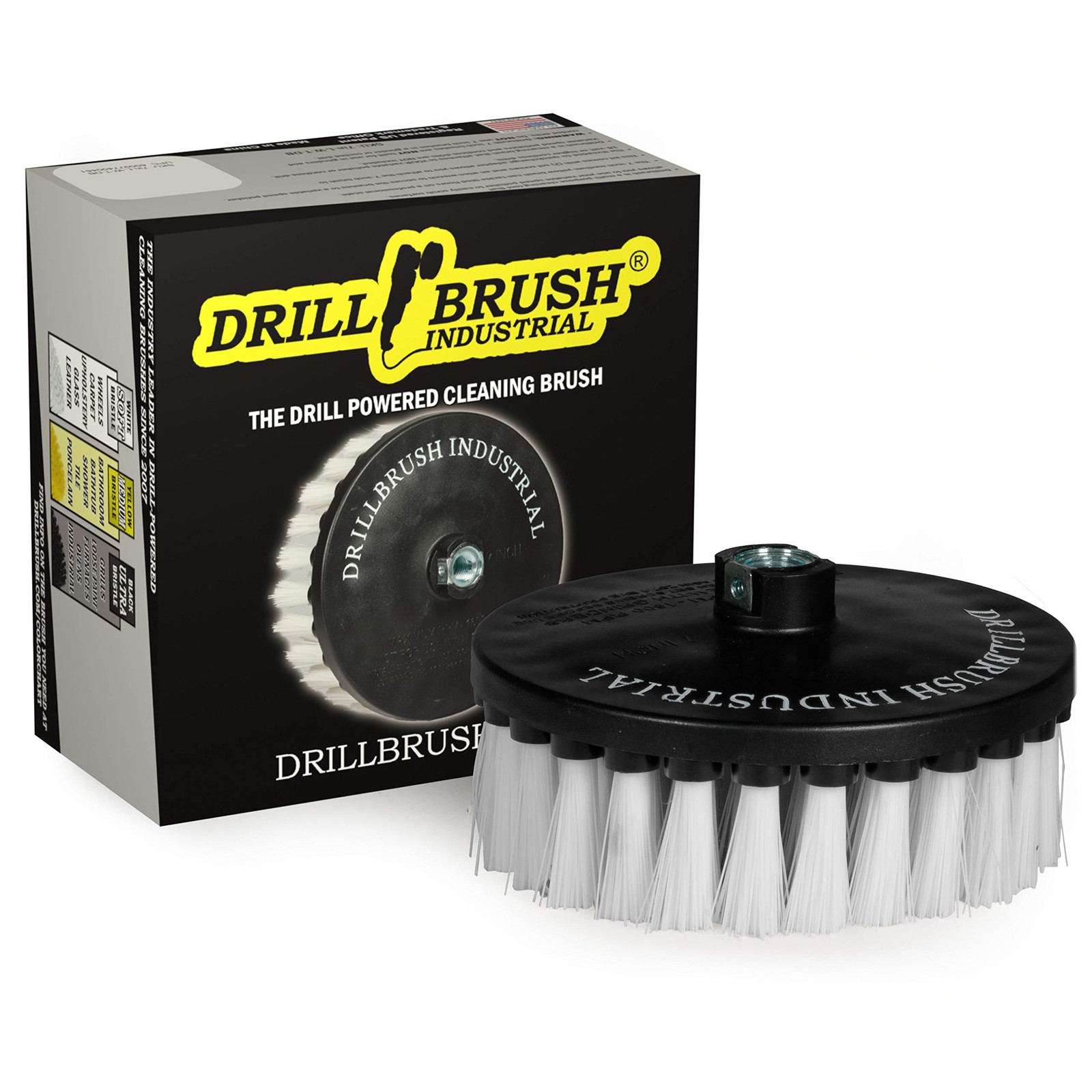 7 Inch Soft White Carpet Cleaner Scrub Brush for Drill Polisher with 5 Rows-image