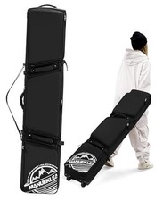 MANUEKLEAR Rolling Ski Travel Bag Holds Skis from 170-190 cm, Durable  Black