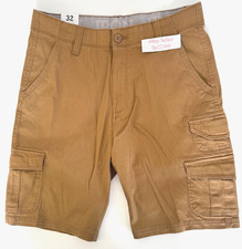 IRON CO Men's Stretch Cargo Shorts SIZE 32 Flex Waist DESERT CAMEL New 44 Tag