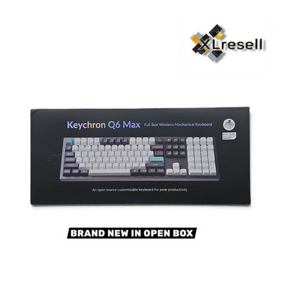 Keychron Q6 Max 100% Wireless RGB Mechanical Keyboard QMK/VIA Brown Switch Black