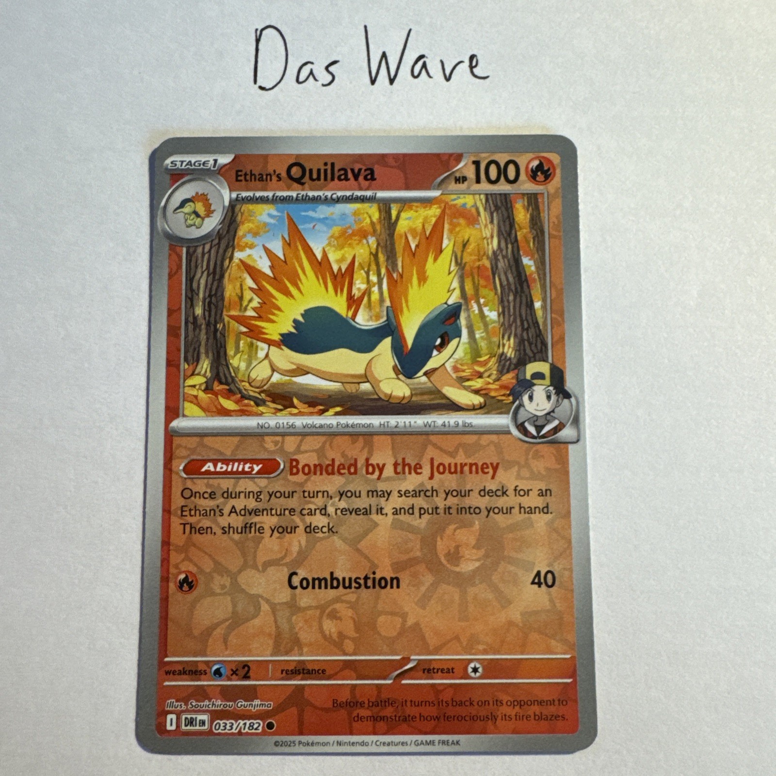 Ethan’s Quilava 033/182 Sv10 Reverse Holo Destined Rivals DRI Pokemon Card NM