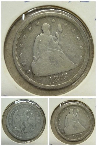 🔥 1875-S 20 Cent Piece Seated Liberty G Details Cleaned