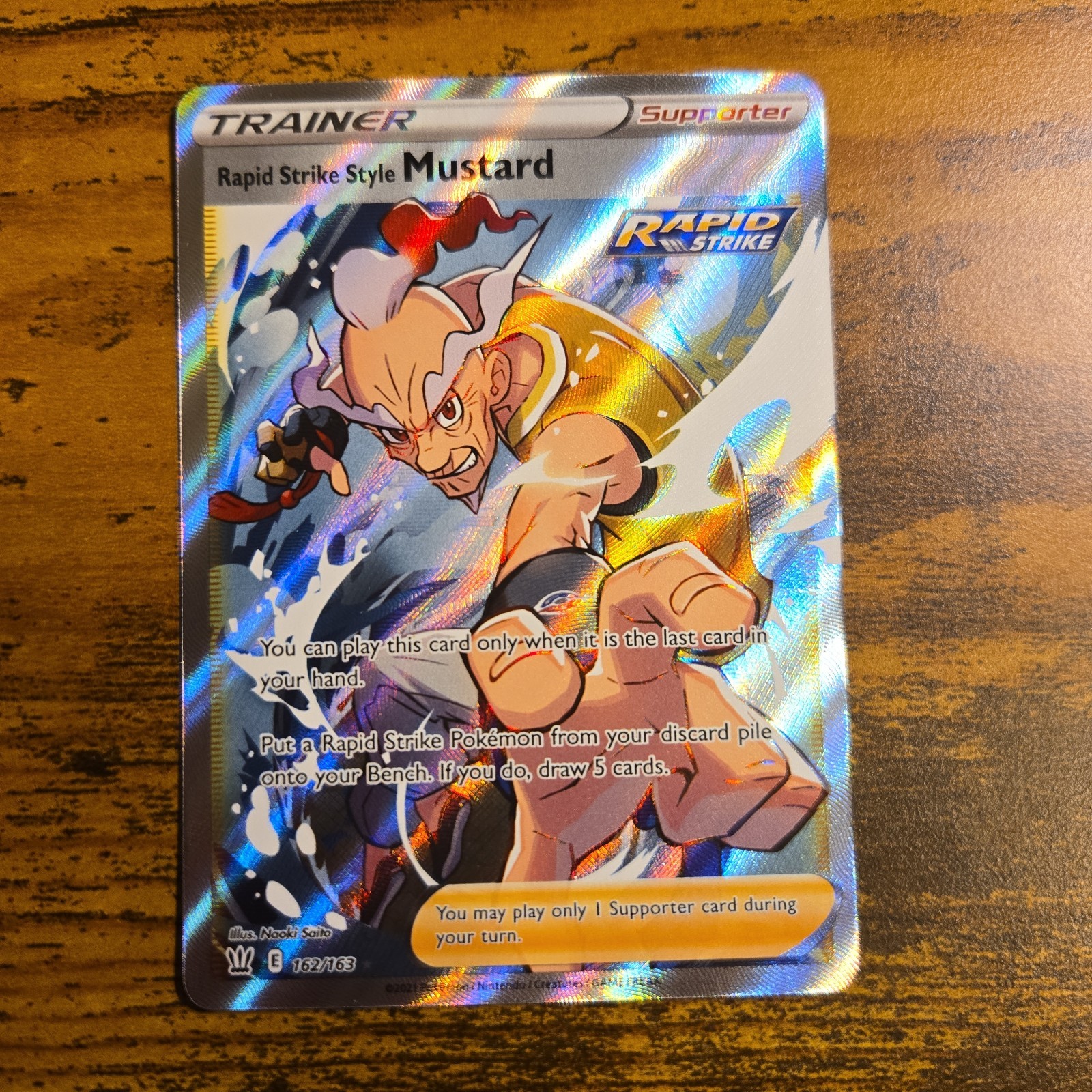 Rapid Strike Style Mustard (Full Art) 162/163 Swsh05: Battle Styles Holo Pokémon