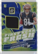 2024 Panini Donruss Optic First Year Fresh Blue Hyper Prizm Jermaine Burton 1ny1