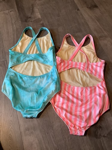 Lands’ End Girls Youth One Piece Swimming Suits Size 14 Lot of 2 Sequins EUC - Picture 2 of 24