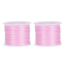 Elastic Cord DIY Making Stretchy String Craft Wire, Pink, 2 Rolls