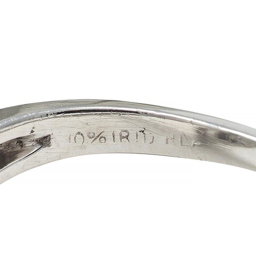1980er Smaragd Diamant Platin Vintage Toi-Et-Moi Bypass Verlobungsring - Bild 10 von 13