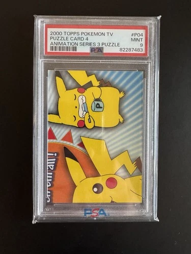 2000 Topps Pokemon TV Puzzle Card 4 Series 3 - PSA 9 Pikachu Brushing Teeth