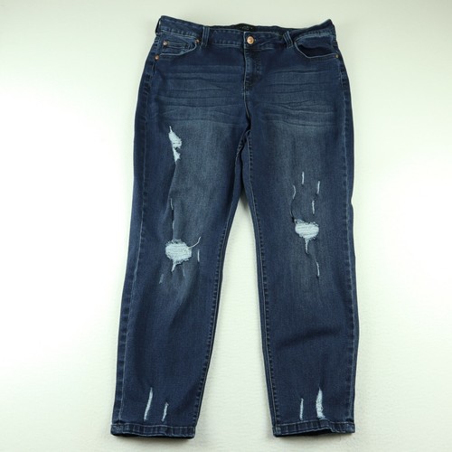 Blue Denim Distressed Skinny Jeans | eBay