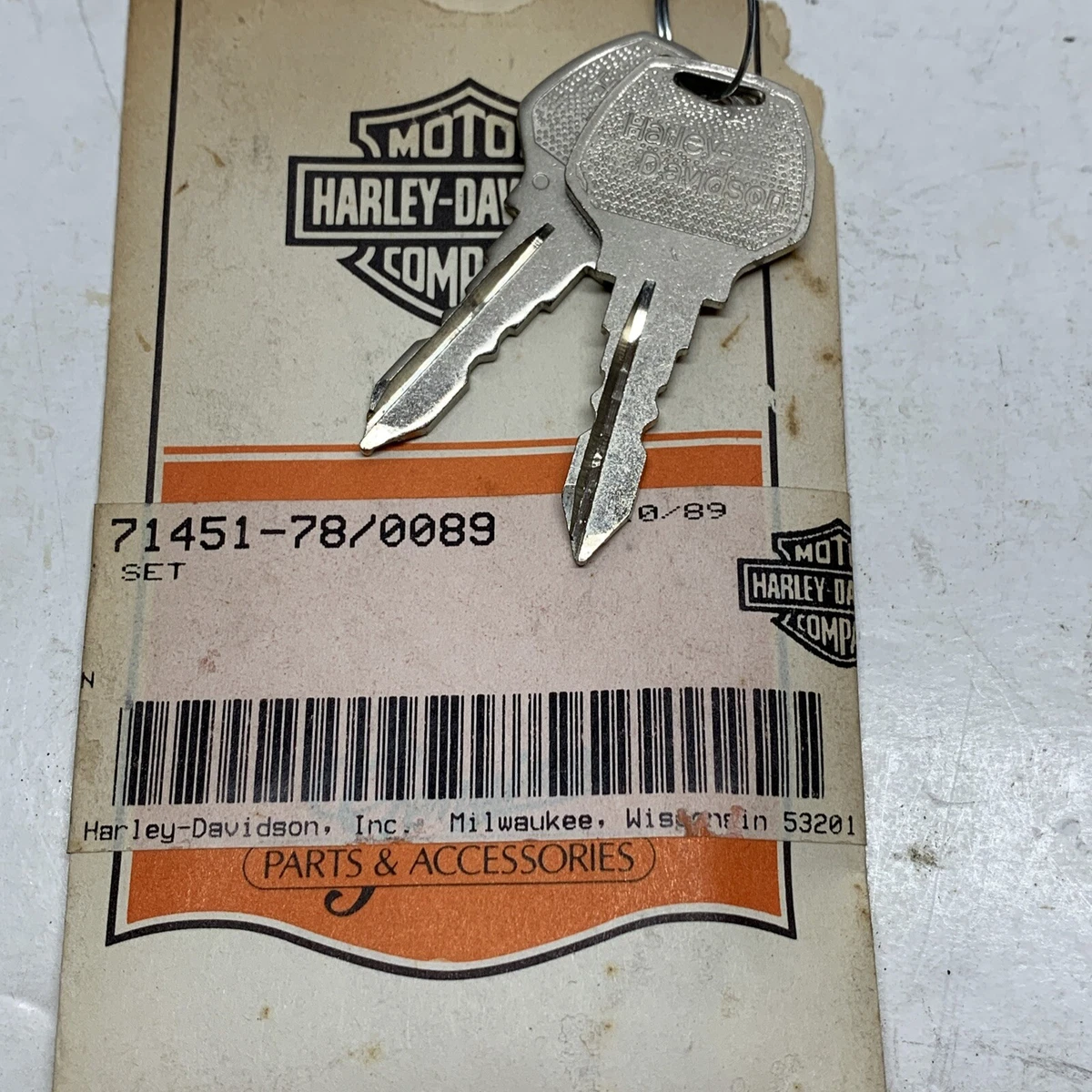 NOS Harley Davidson Ignition Key OEM 71451-78 #0089 FXR FXRT FXST  