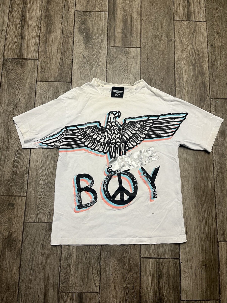 トップス BOY LONDON vintage Vintage BOY London White Peace T Shirt - Size Small | eBay