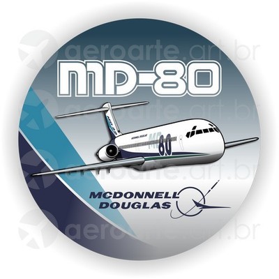 McDonnell Douglas MD-80 aircraft round sticker