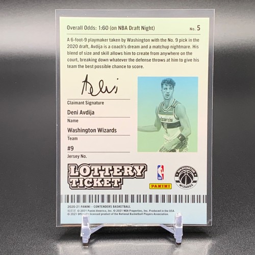 2020-21 Panini Contenders - #5 Deni Avdija Lottery Ticket RC Rookie TTC3303 - Bild 2 von 2
