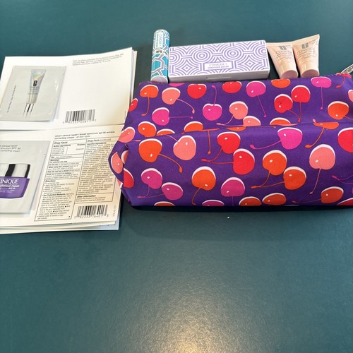 Clinique + Jonathan Adler Make Up Bag Eye Shadow Punch Pop Lipstick Moist Surge - Picture 2 of 10