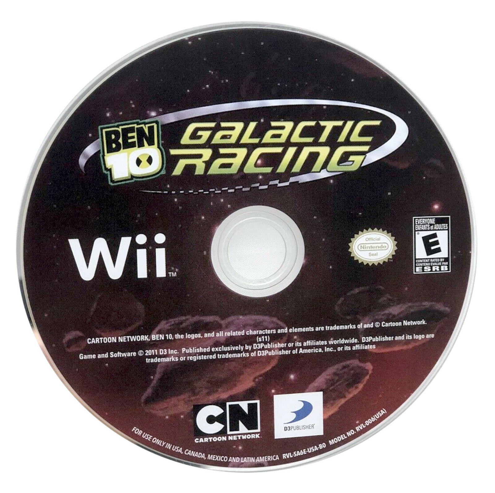 Ben 10: Galactic Racing Nintendo Wii Video Game DISC ONLY cartoon network alien