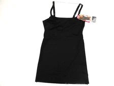 Naomi & Nicole Womens No Side Show Shelf Camisole Shapewear S NEW Black