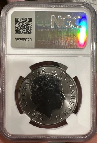 1999 GIBRALTAR 5PND TITANIUM - MILLENNIUM - NGC MS68