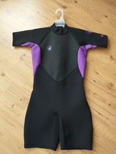 NWT Womens Body Glove Pro 3 2:1 Spring Suit Swim Wetsuit - XL Black/Purple/Gray