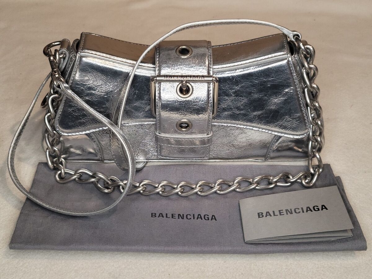 Balenciaga Small Lindsay Mirror Silver Leather Shoulder Bag Balenciaga Small Lindsay Mirror Silver Leather Shoulder Bag