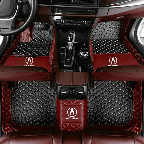 For Acura TSX Models Car Floor Mats Custom Front Rear Smooth Leather Carpets Set Foto 2 de 4