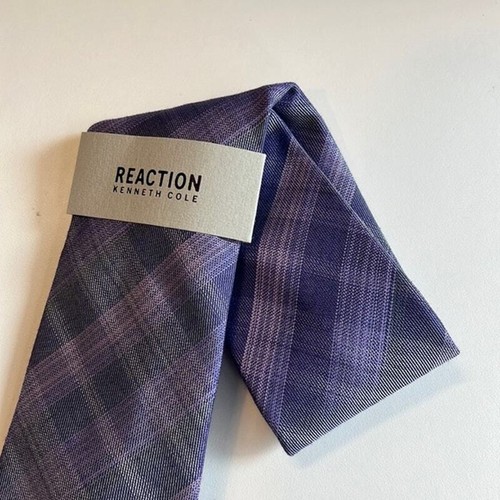 KENNETH COLE REACTION, Multi-Color Purple Plaid Neck Tie, One Size, NWT, $59.50 - Picture 3 of 5