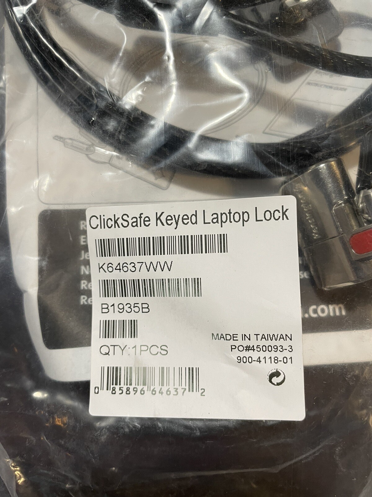 Kensington ClickSafe Cable Lock / Keyed Laptop Lock K64637WW eBay