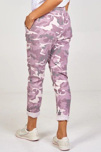 Damen Stretch Camouflage Army Magic Hose Damen Italienische Bequeme Jogginghose Hose - Bild 112 von 121