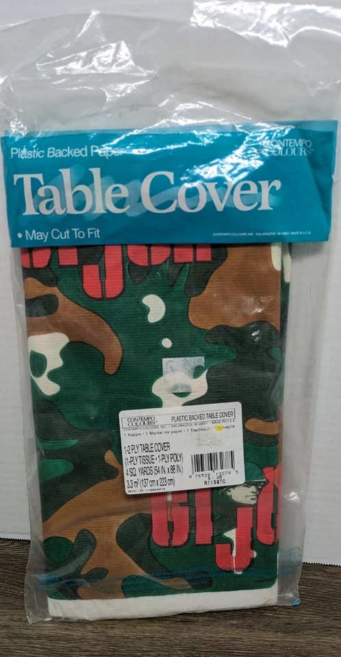 Mantel vintage GI Joe mantel decoración fiesta plástico camuflaje ejército 54 x 88 NUEVO Foto 4 de 4