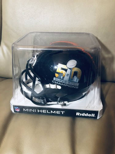 Peyton Manning Autographed Mini Helmet Superbowl 50 Rare Denver Broncos Fanatics - Picture 2 of 5