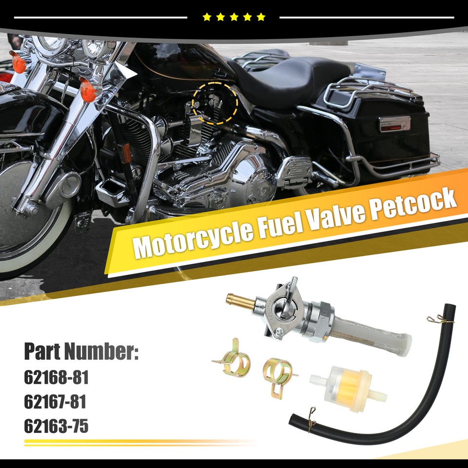 Fuel Valve Petcock With Shut Off Valve Fit For Harley Sportster