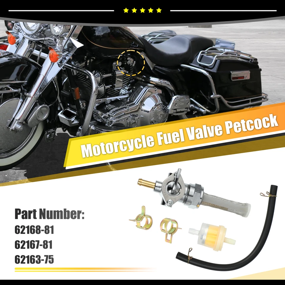 Interruptor de válvula de cierre de palanca de combustible de gasolina 62168-81 para Harley Davidson Disc Glide Foto 2 de 4