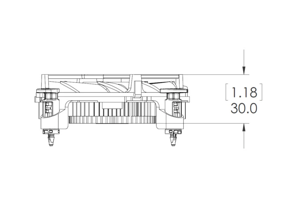 Ventilador de refrigeración Foxconn núcleo de cobre Intel i3 i5 LGA 1150 1151 1155 bajo perfil 1U Foto 3 de 4