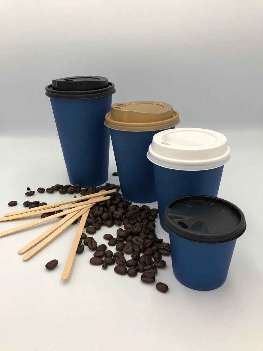 Blue Paper Cups Disposable Coffee Cups For Hot Drinks With Lids CHEAP Party  Cups