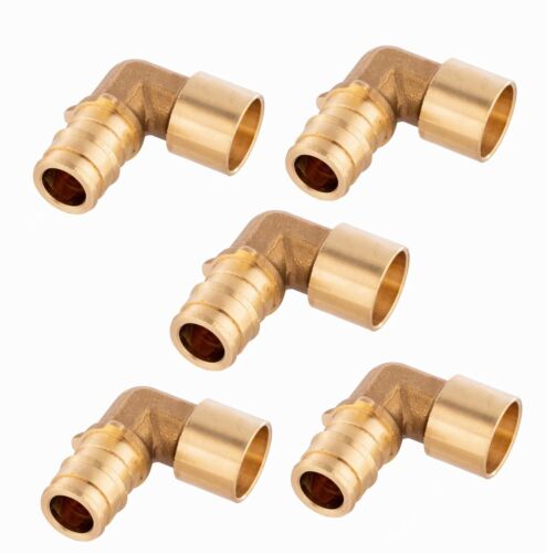 EFIELD 5 PCS Pex-A 3/4"x1/2"  Female Sweat Elbow Expansion Fitting F1960 No Lead - Afbeelding 1 van 5