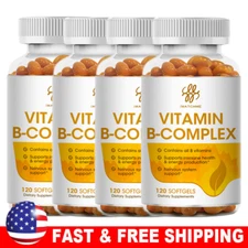 Vitamin B Complex 120 Capsules B1,B2,B3,B5,B6,B7,B9,B12, Immune Support Pills