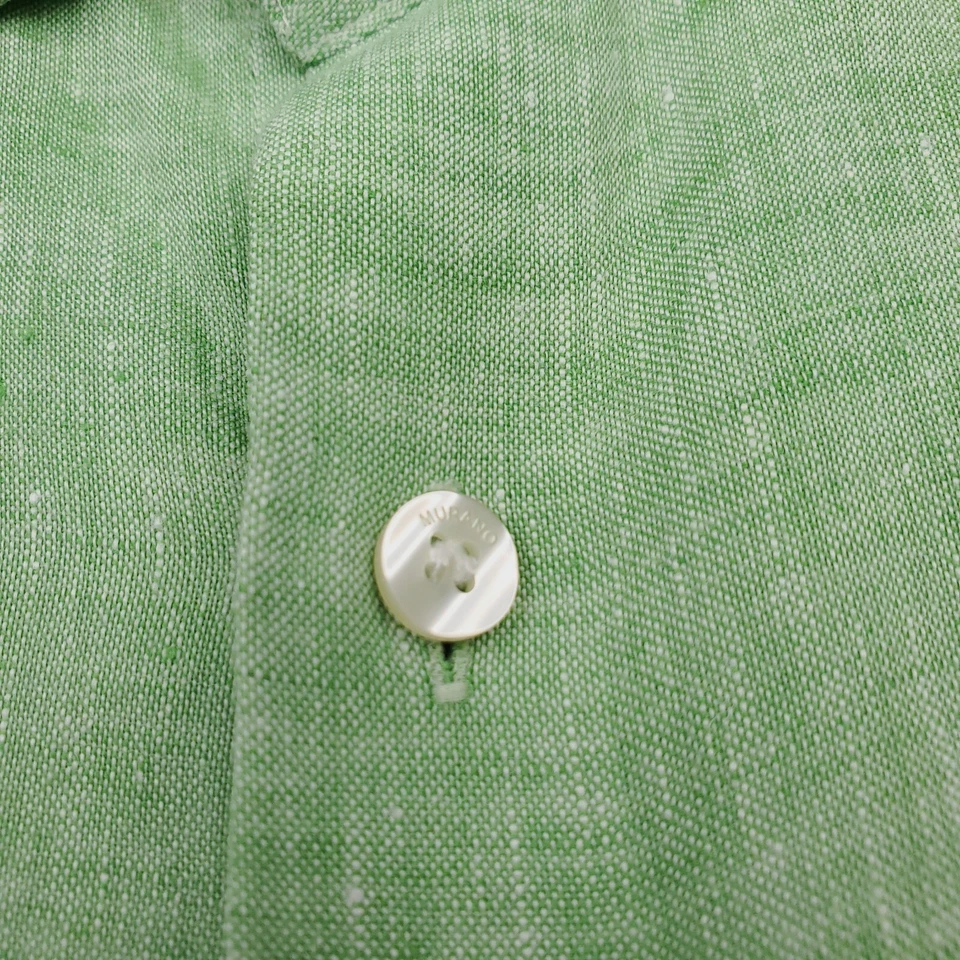 Camisa de Murano para Hombres Extra Grande Verde Baird McNutt Lino Abotonada Playa Crucero Foto 4 de 4