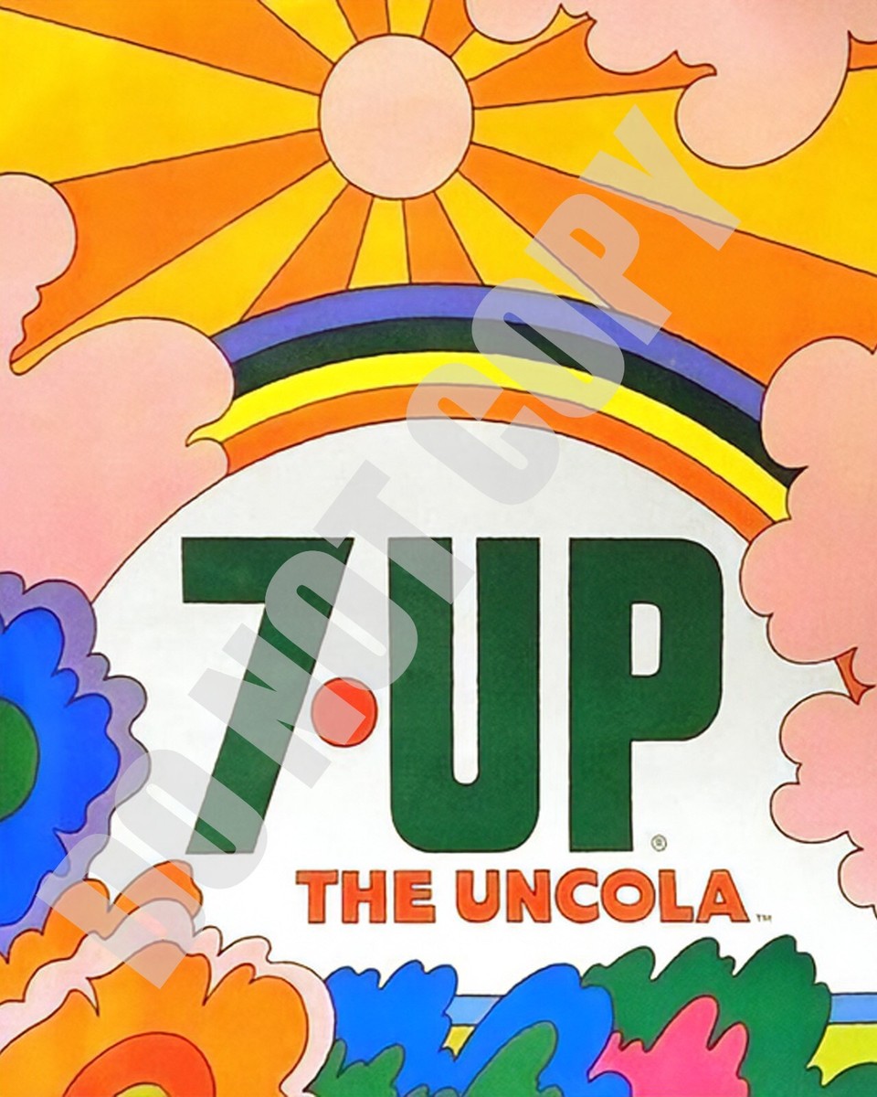 セブンアップ ポスター 7UP 70s “The Uncola” ビンテージ Vintage 1970s 7 Up 