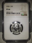 1955 Washington Quarter PF66 NGC Proof US Silver Coin (3)