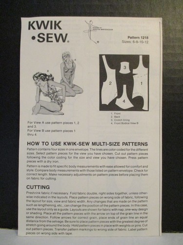 Traje de baño Kwik patrón de costura 1218 Misses tallas 6-8-10-12 piernas de corte regular y alto sin cortar - Imagen 9 de 13