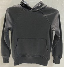 Boys Gray Fleece Hoodie Long Sleeve Pockets Size XS 4/5 New